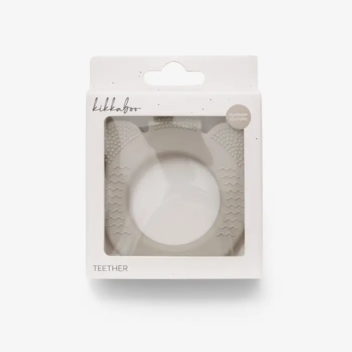Kikka Boo Силиконска глодалка Platinum Silicone со 3 текстури, Sand (крем)