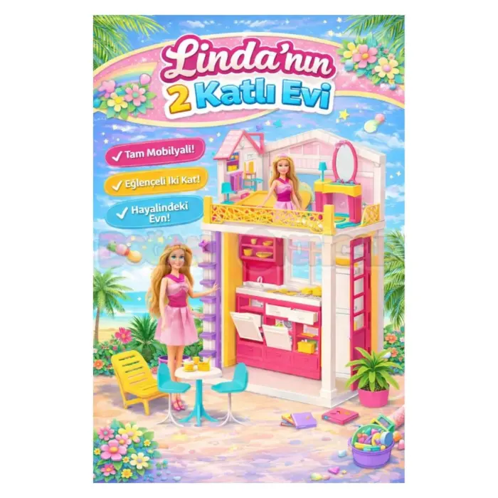 DEDE Linda 2-storey dollhouse, with doll, 03734