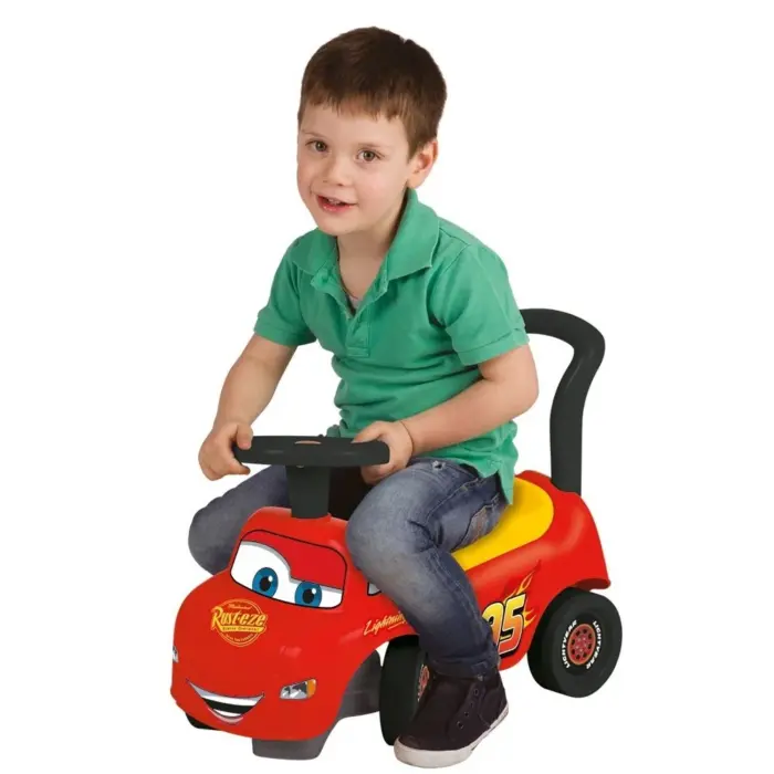 Dede Cars Lightning McQueen push toy with push handle, red