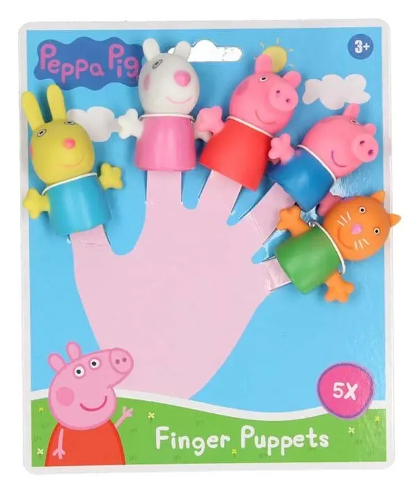 Peppa Pig Фигури за на прст, 5 ликови од цртаниот филм Peppa Pig Фигури за на прст, 5 ликови од цртаниот филм