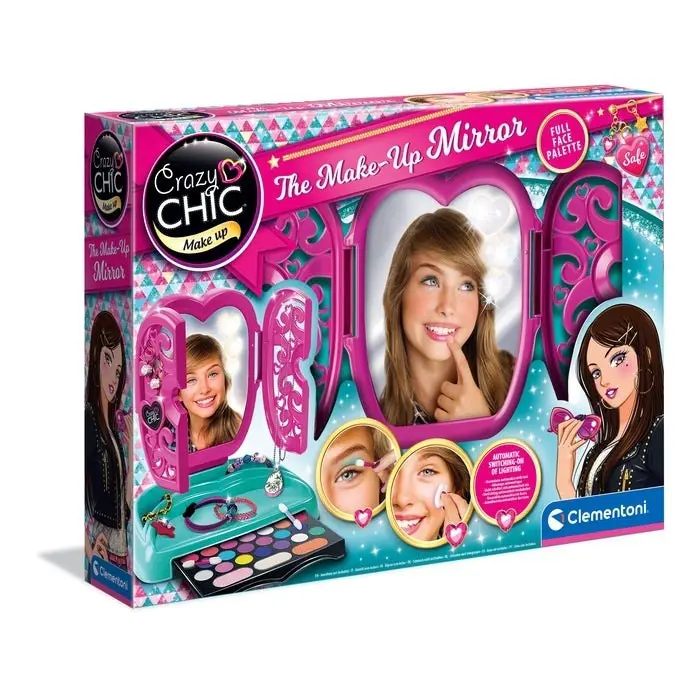 Clementoni Огледало со светла и сет шминки Crazy Chic The Make-up Mirror – слика 2