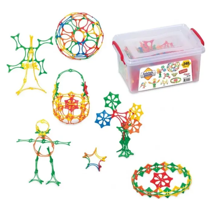 DEDE Butterfly puzzle construction set in a box with handle, 240 pieces, 03146