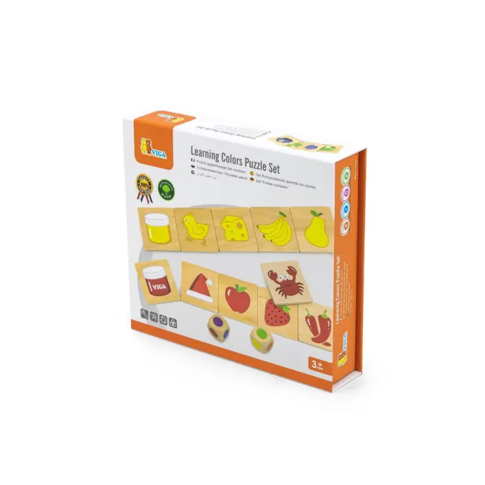 Viga Дрвена сложувалка за учење бои Learning Colors Puzzle Set, 6 бои – слика 2