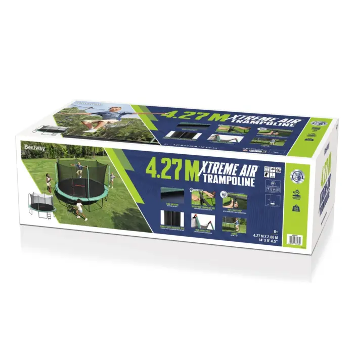 Bestway Xtreme Air trampoline with net and ladder, 427 x 286 cm