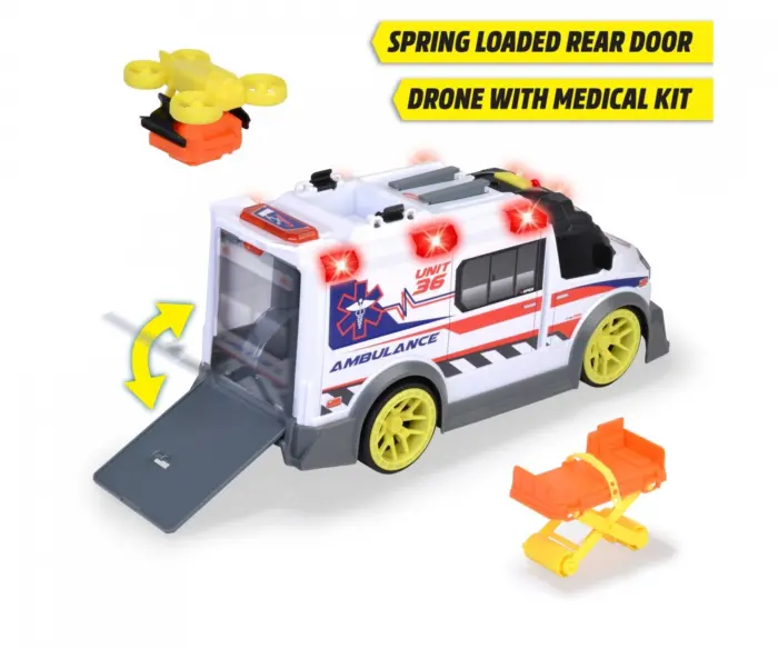 Dickie Toys Голема брза помош со дрон, светло и звук, 36 cm – слика 2