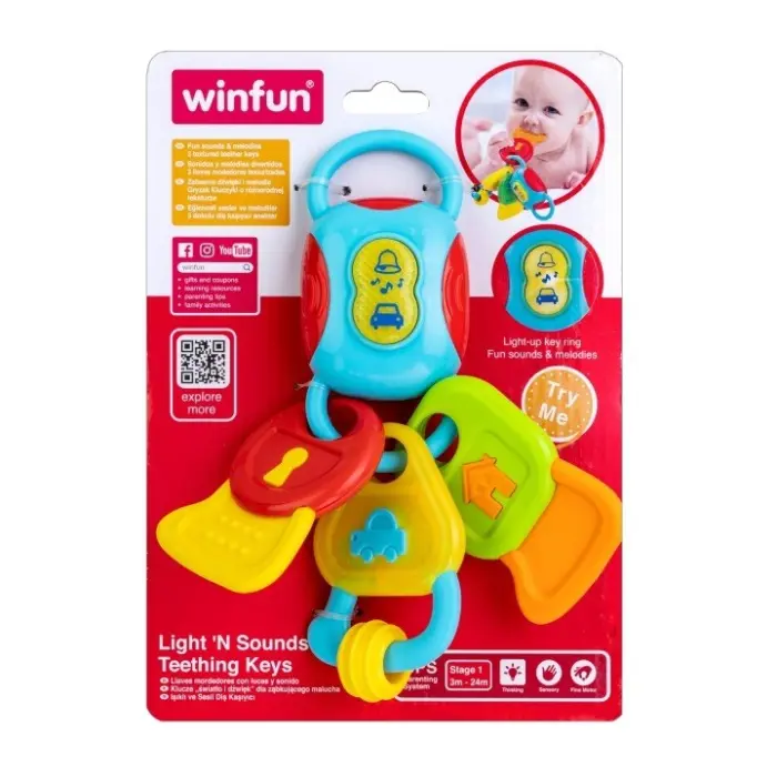 Winfun Çelësa kafshues Light 'N Sounds Teething Keys, me dritë dhe tinguj – foto 2
