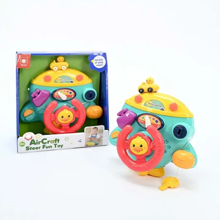 Едукативно воланче авионче AirCraft Steer Fun Toy со звуци