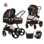Baby Stroller Havana- Obsidian/Gold