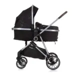 Baby Stroller AURA- Obsidian/Silver