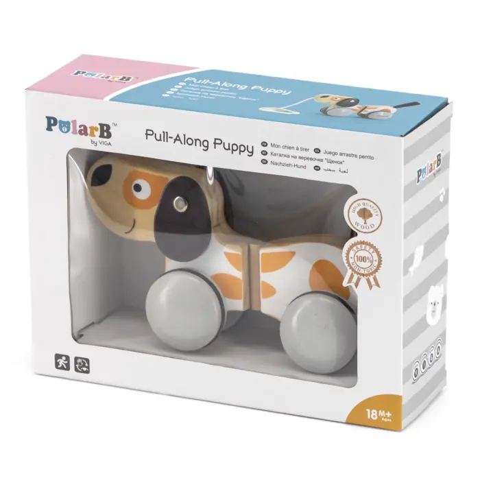 PolarB – Këlysh prej druri me spango tërheqjeje (Dog on Lace) 44043