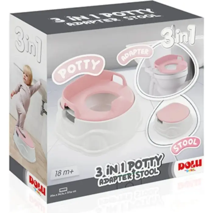 3-in-1 Potty/Adapter/Stool Dolu- pink