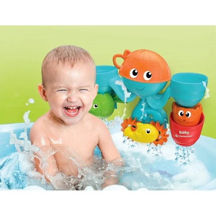 Clementoni Baby Играчка за капење Octo Park Water Friends со вендузи – слика 4