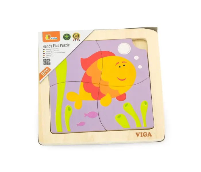 Viga Дрвена сложувалка Handy Flat Puzzle Риба, 4 дела – слика 3