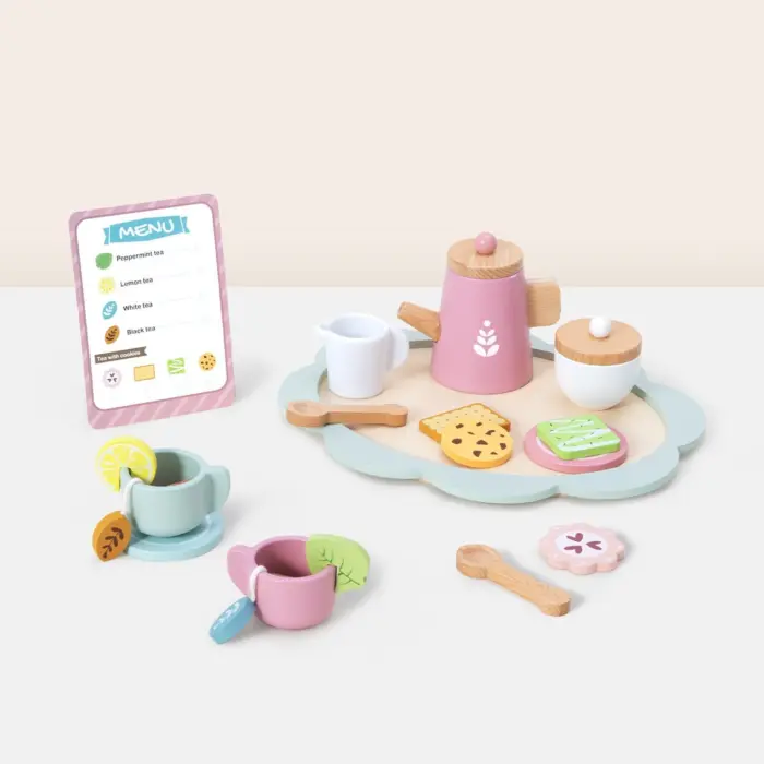 Tooky Toy Дрвен сет за чај Afternoon Tea Set TJ271, 21 дел – слика 2