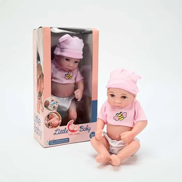 Кукла бебе Little Baby со розова капа и маица, 29 cm – слика 2