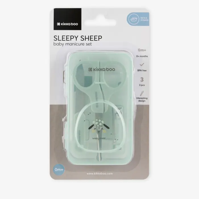 Kikka Boo Set manikyri për bebe Sleepy Sheep në kuti, mentol