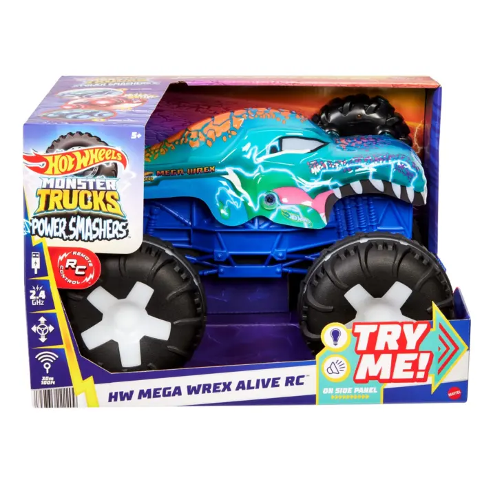 Hot Wheels Kamion monster me telekomandë Mega-Wrex Alive 1:15, drita dhe tinguj – foto 2