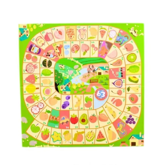 Друштвена игра Goose Chess 2 во 1, зајаче и овошје – слика 2