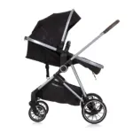 Baby Stroller AURA- Obsidian/Silver