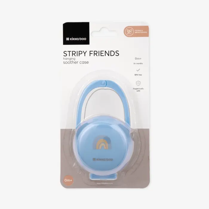 Kikka Boo Кутија за чување цуцла Stripy Friends, сина – слика 3