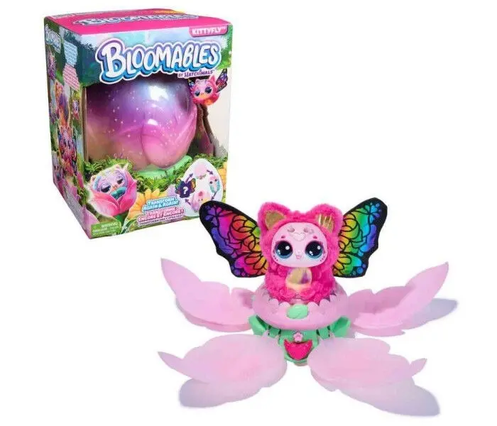 Hatchimals Bloomables Kittyfly – цвет што се отвора со фигура маче-пеперутка