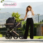 Karrocë për bebe Amore- Obsidian/Gold