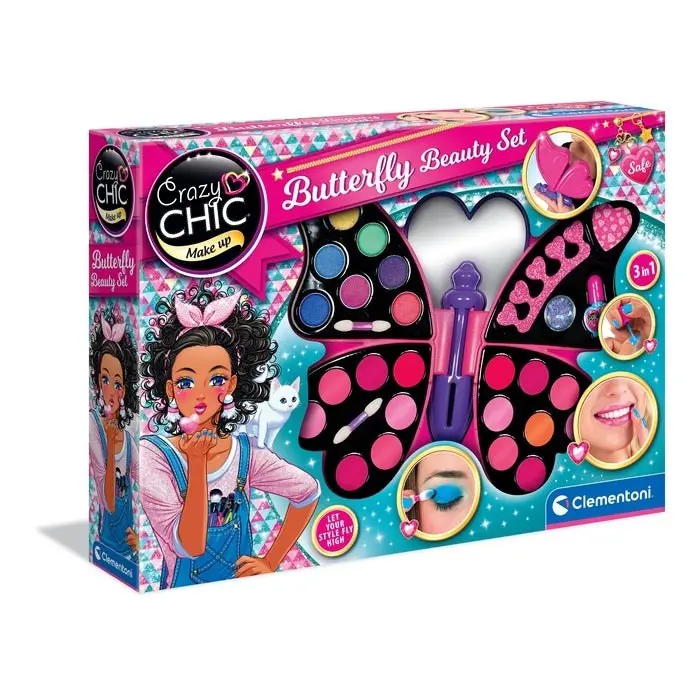Clementoni Сет со шминки и лакови Crazy Chic Butterfly, 3 во 1 – слика 2
