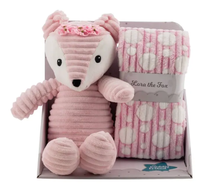 Free2Play Plush fox Lora with blanket, gift set