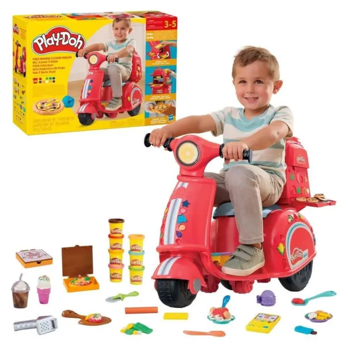PLAY-DOH Скутер за достава на пица со пластелин, црвен, F8803