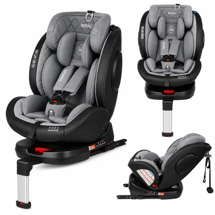 Baby Mascot Ulëse makine Royal i-Size 360° me ISOFIX dhe këmbë mbështetëse, gri-zi – foto 3