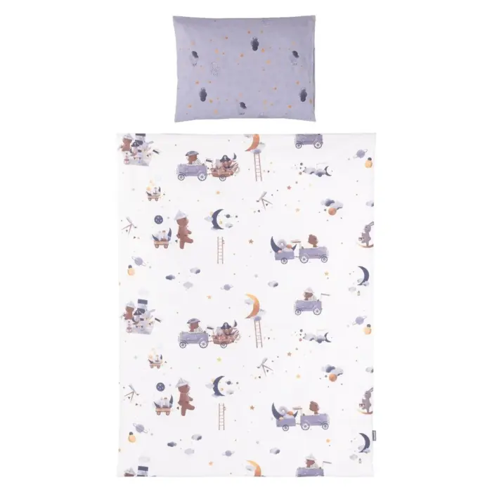 Çarçafë për shtrat bebe CHIPOLINO Ariu Kozmonaut, 5 pjesë, 100% pambuk, SPCET502501