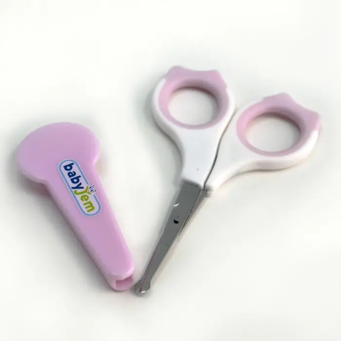 Baby Jem Ножички за нокти за бебе со заштитно капаче, розови