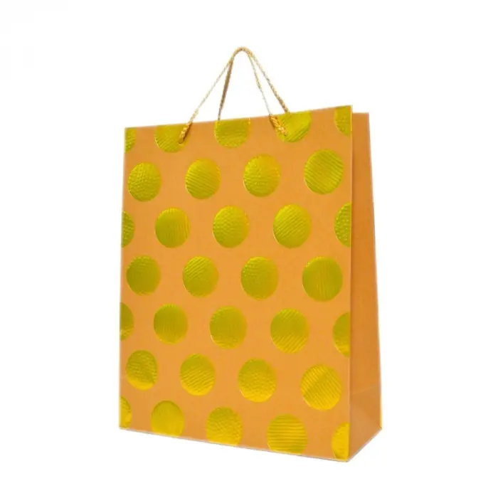 Qese dekorative dhuratash me pika të shndritshme prej folieje, 26 x 32 x 10 cm – foto 4