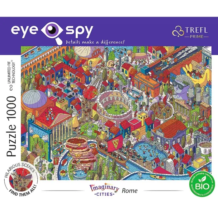 Trefl Prime Сложувалка Eye-Spy Imaginary Cities: Рим, 1000 парчиња – слика 2
