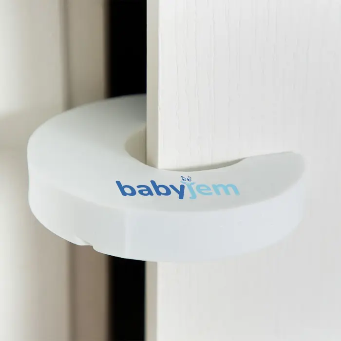 Baby Jem Заштитник стопер за врата против приклештување прсти, бел – слика 3
