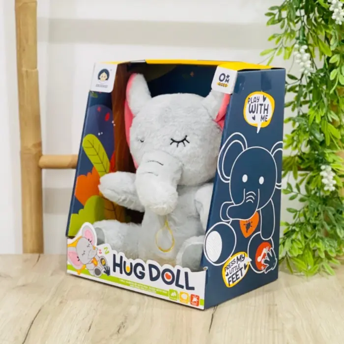 Плишано слонче што дише, со смирувачко светло и звуци, Hug Doll – слика 4