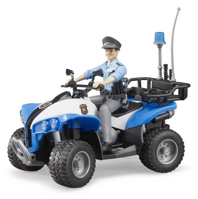 Bruder Полициски четирицикл со фигура полицаец и опрема, 1:16 – слика 4