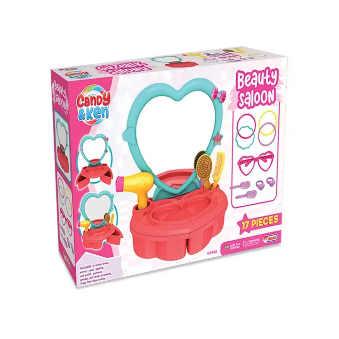 Dede Тоалетна масичка Candy & Ken со огледало срце, 17 делови – слика 4