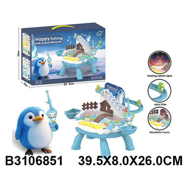 Penguin fishing game with light and music