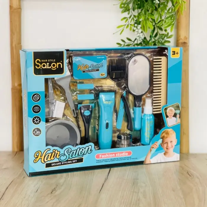 Берберски сет Hair Salon со машинка за шишање што вибрира и додатоци – слика 4