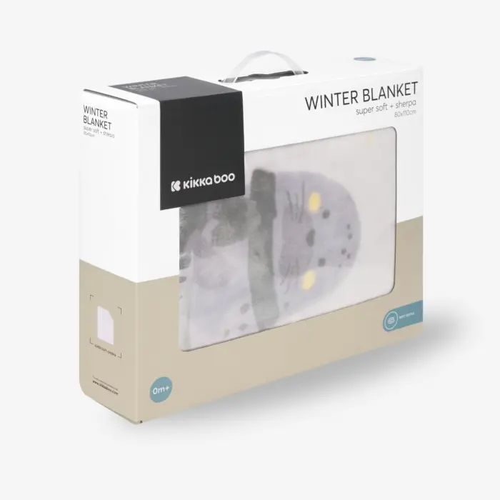 Kikka Boo Double-layer sherpa blanket Seally Me, 110 x 140 cm, gray
