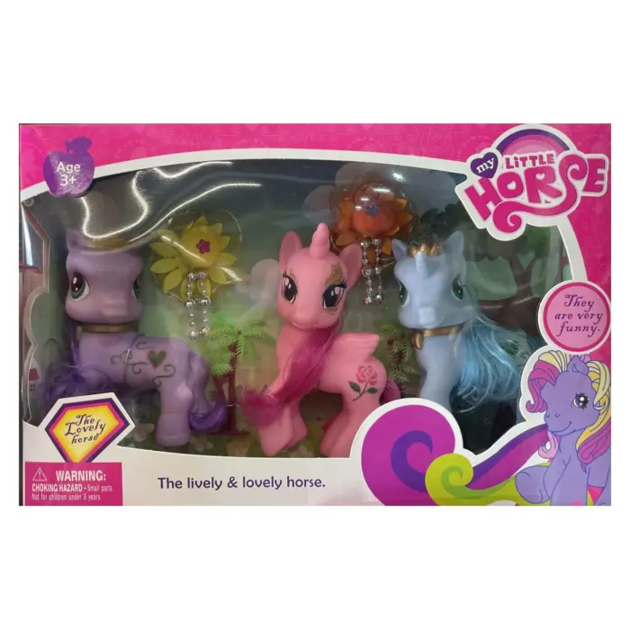 Set kuajsh „My Little Horse“ Tre kuaj me krifë dhe aksesorë · Mosha 3+