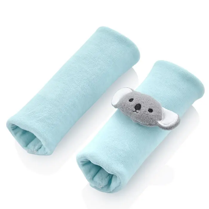 Baby Jem Seat belt pads with plush koala, mint Baby Jem Seat belt pads with plush koala, mint