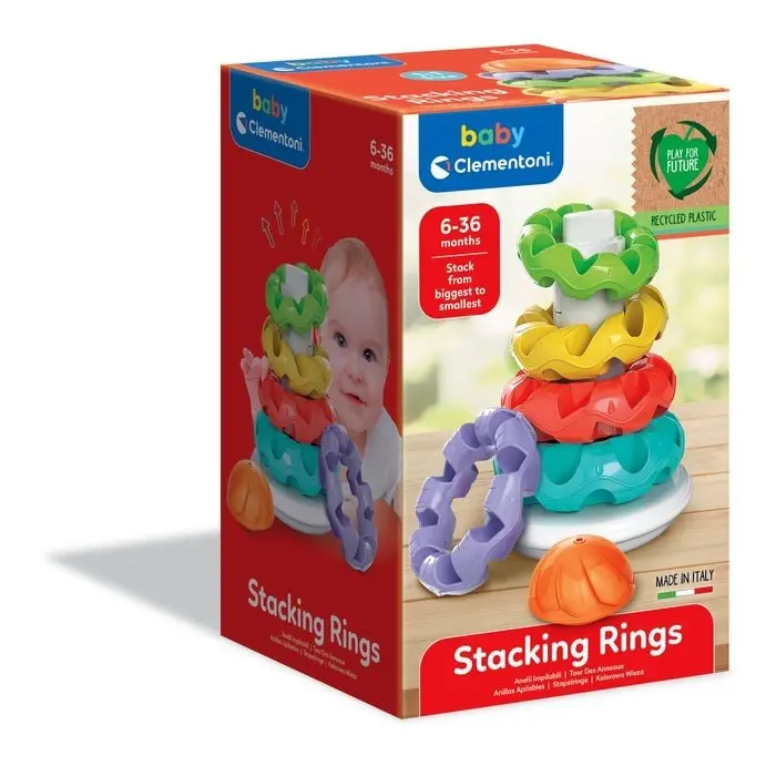Clementoni Baby Прстени за редење Stacking Rings, 5 прстени – слика 3