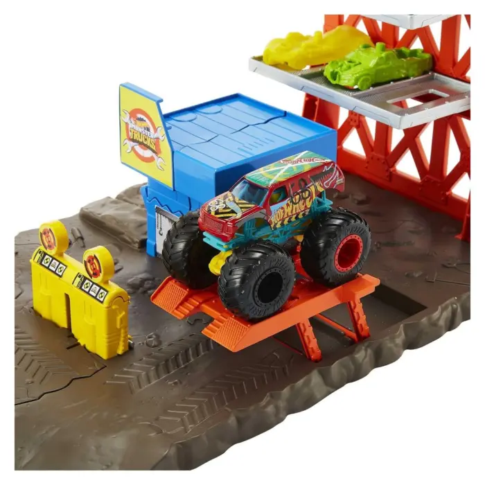 HOT WHEELS Set Monster Trucks Blast Station me kamion HW Demo Derby 1:64, HFB12