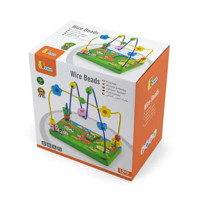 Viga Toys – Wooden bead maze game “Farm” (59664)