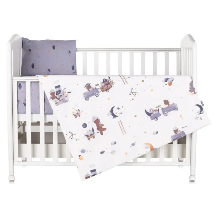 ak-spcet502501-1 Çarçafë për shtrat bebe CHIPOLINO Ariu Kozmonaut, 5 pjesë, 100% pambuk, SPCET502501