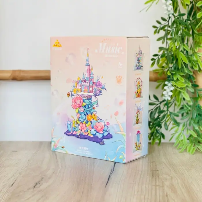 Мини конструктивни коцки замок со музичка кутија, 328 делови – слика 4