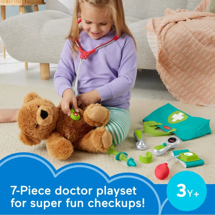 Fisher Price Докторски сет со медицинска торба, 7 дела – слика 3
