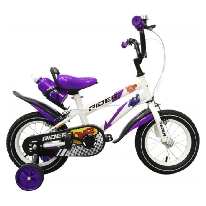 Children's bicycle Rider 12″ with training wheels and water bottle